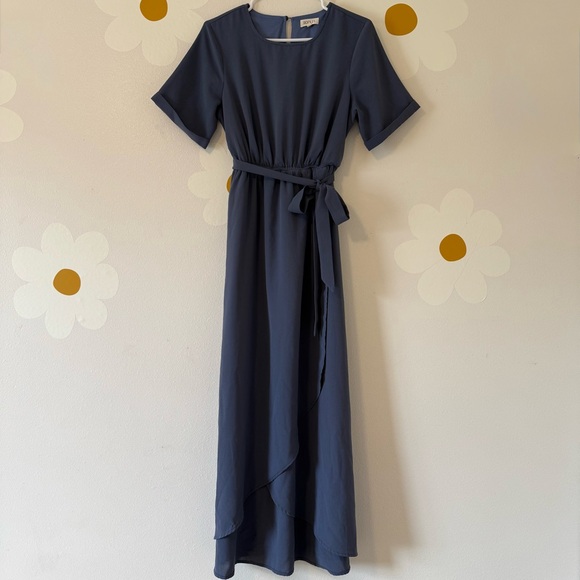 Roolee Taylor Jane Wrap Maxi Dress in Slate Blue - Picture 6 of 14